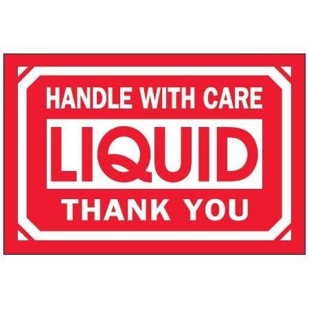 Bsc Preferred 4 x 6'' - ''Fragile - Liquid in Plastic'' Labels BUY00024124